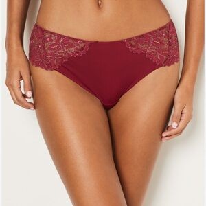 Etam Legende Lace Shorty Cheeky Boyshort Panty Metallic Red Copper US Medium